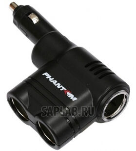 Купить Phantom PH2149 Разветвитель прикуривателя,тройник поворотный с подсветкой Phantom PH2149