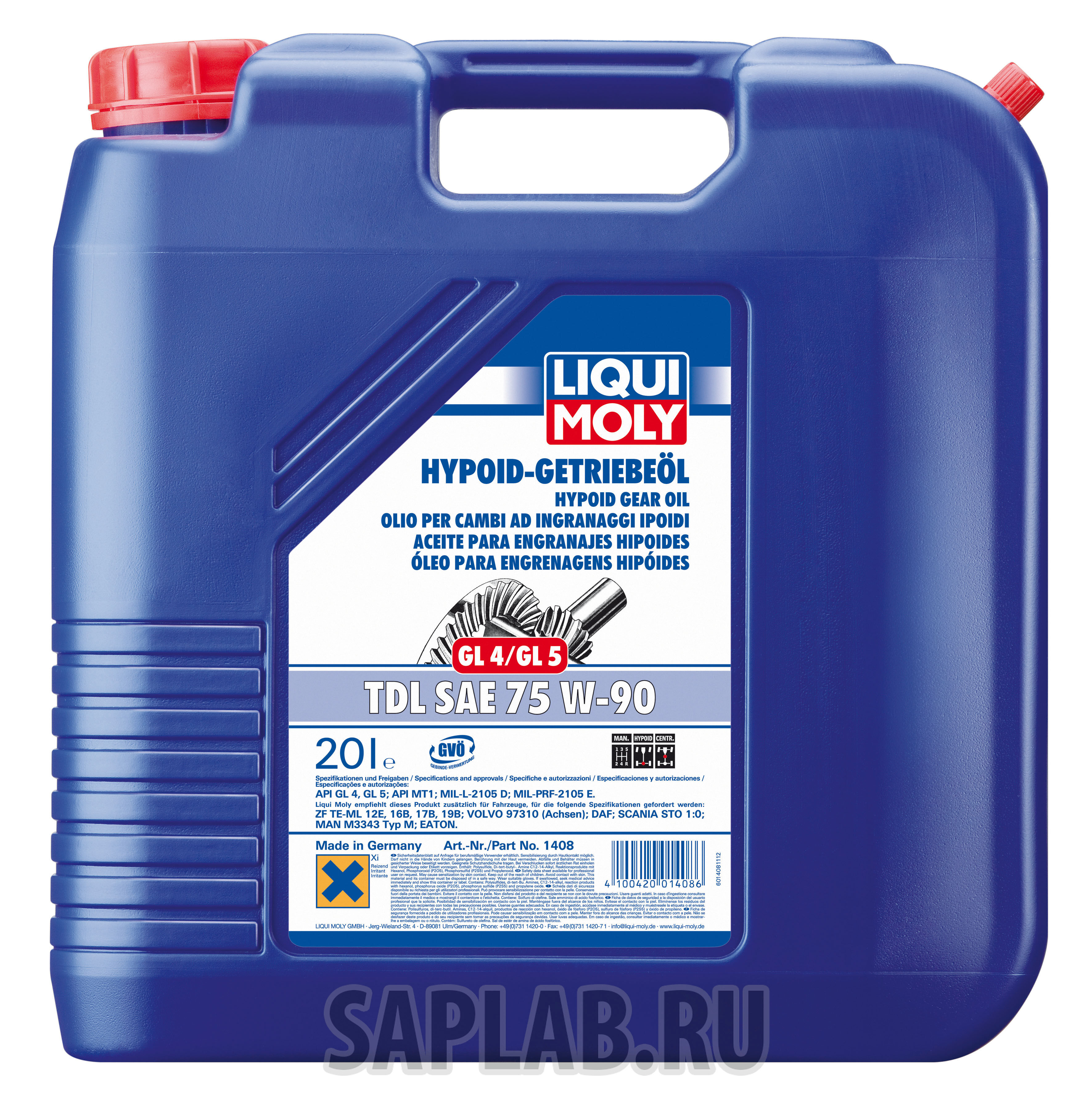 Купить Liqui moly 1408 Трансмиссионное масло Hypoid-Getriebeoil TDL SAE 75W-90