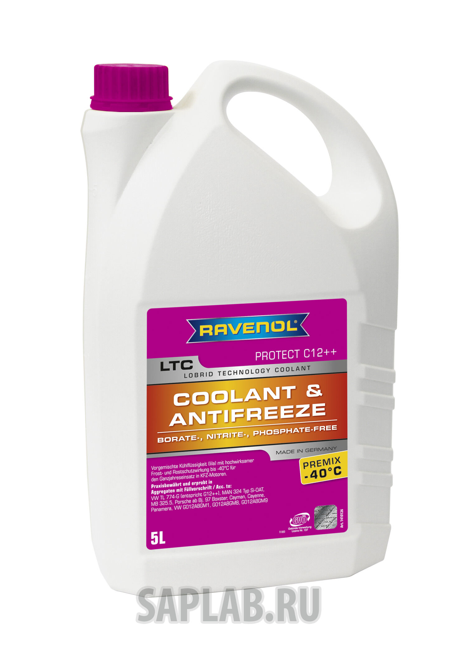 Купить Ravenol 4014835756151 Антифриз готовый к прим. лила LTC Lobrid Technology Coolant Premix -40° C12++(5 л)