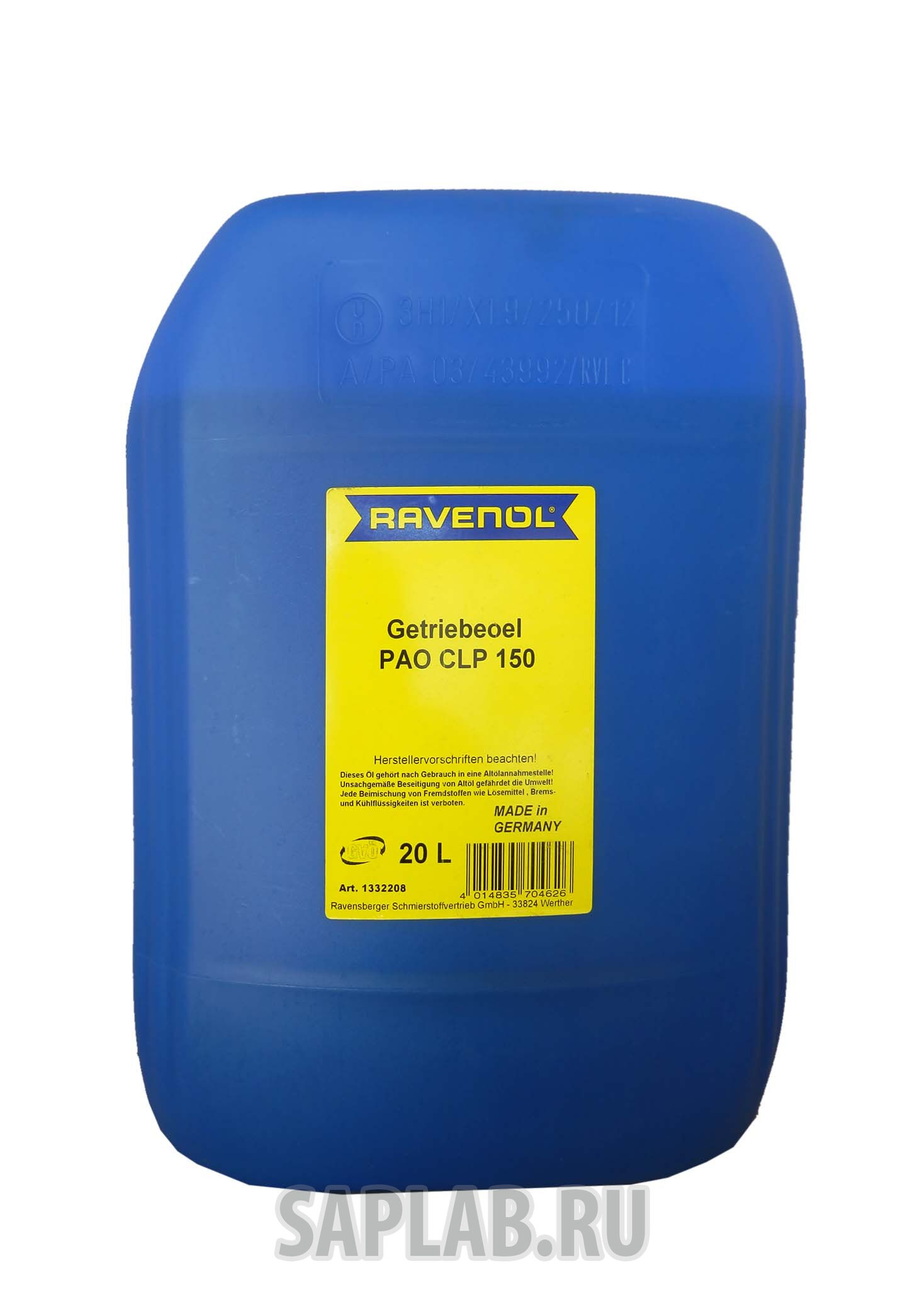 Купить Ravenol 4014835704626 Трансмиссионное масло  Getriebeoel PAO CLP150 (20л)