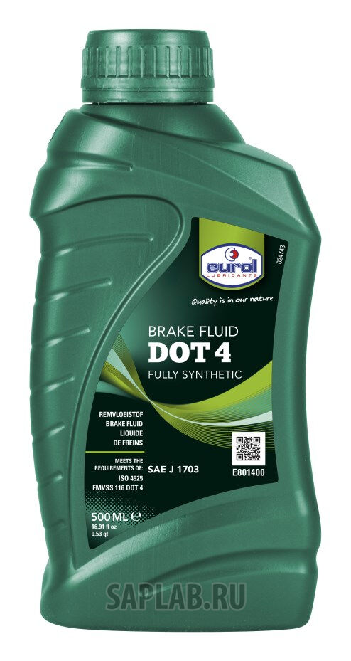 Купить Eurol E801400500ML Тормозная жидкость Brakefluid DOT 4, 0,5 л