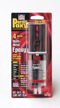 Купить Permatex 84109 Клей Эпоксидный МУЛЬТИ-МЕТАЛЛ (4мин) 25 мл шприц.