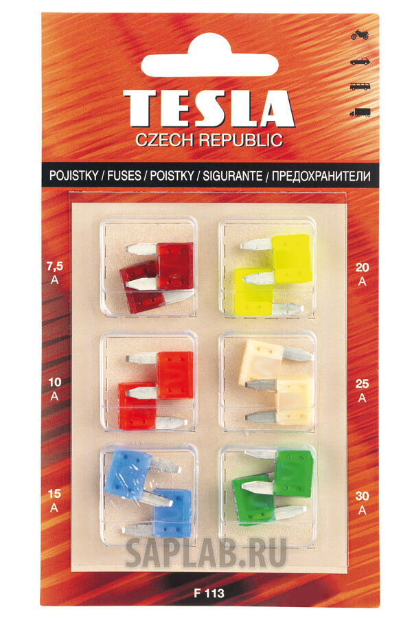 Купить Tesla F113 Предохранители MINI, комплект 12 шт.